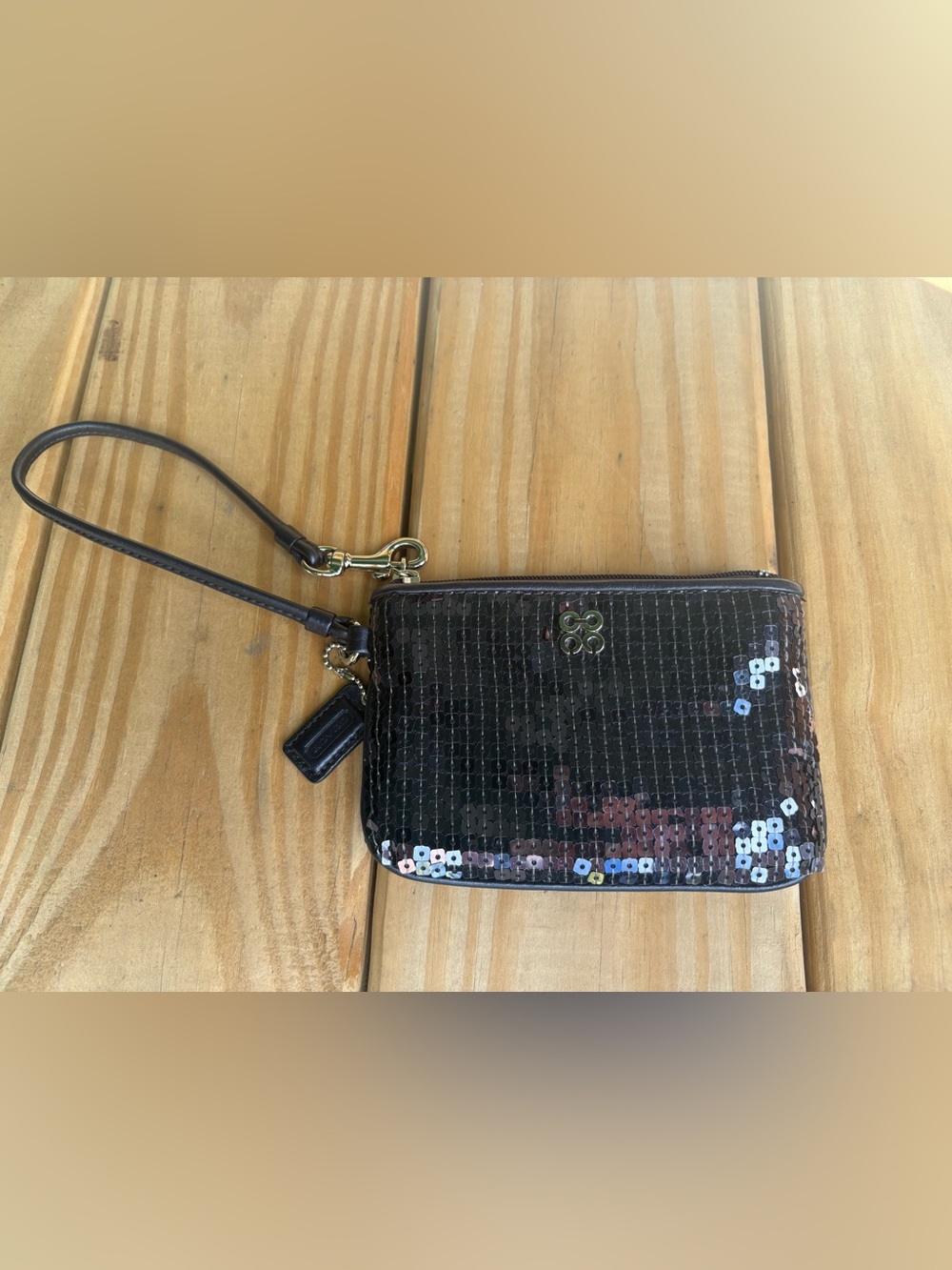 Coach Special Occasion Sequined Wristlet in Navy